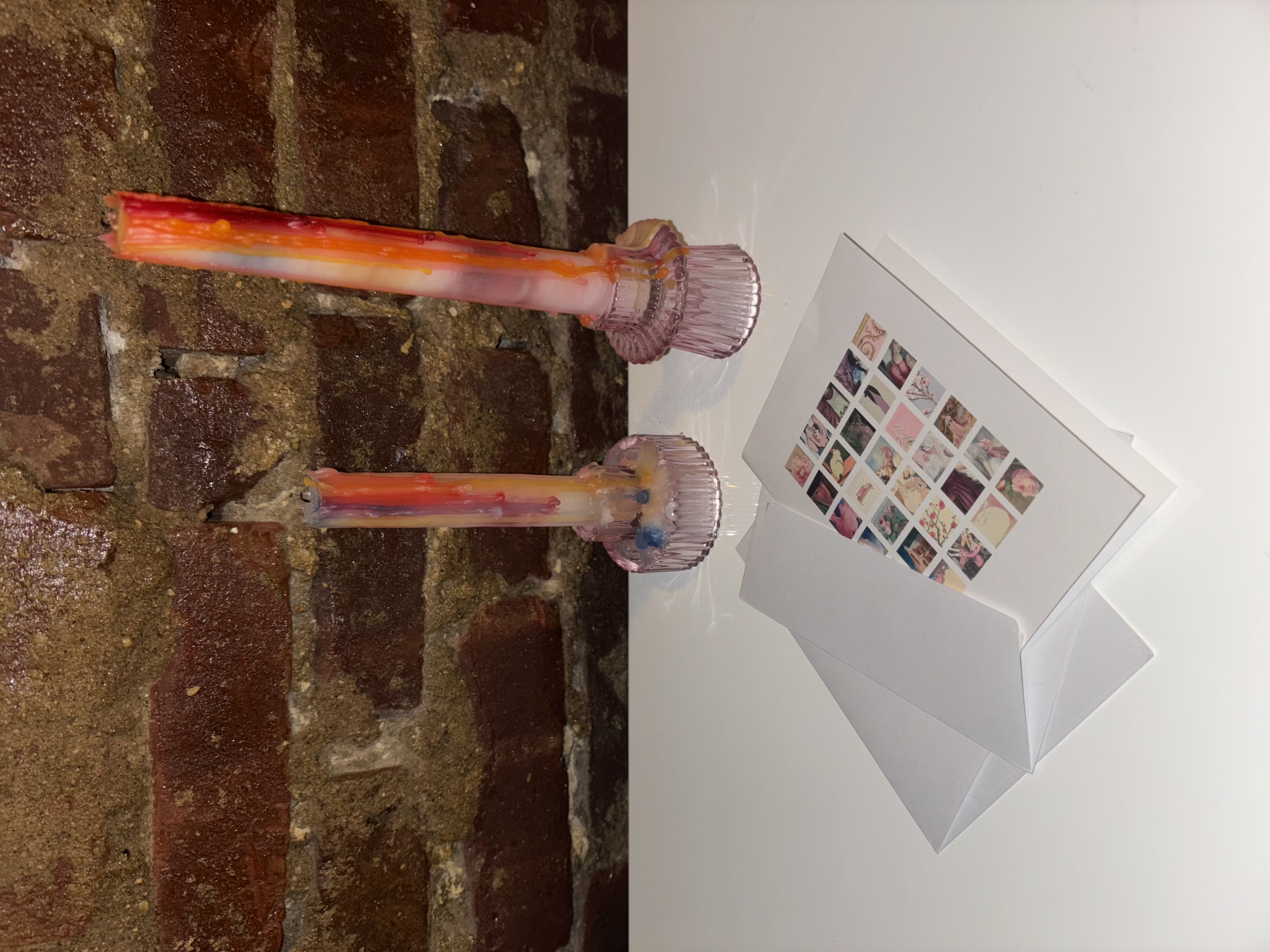 Postage Club stationery with candles