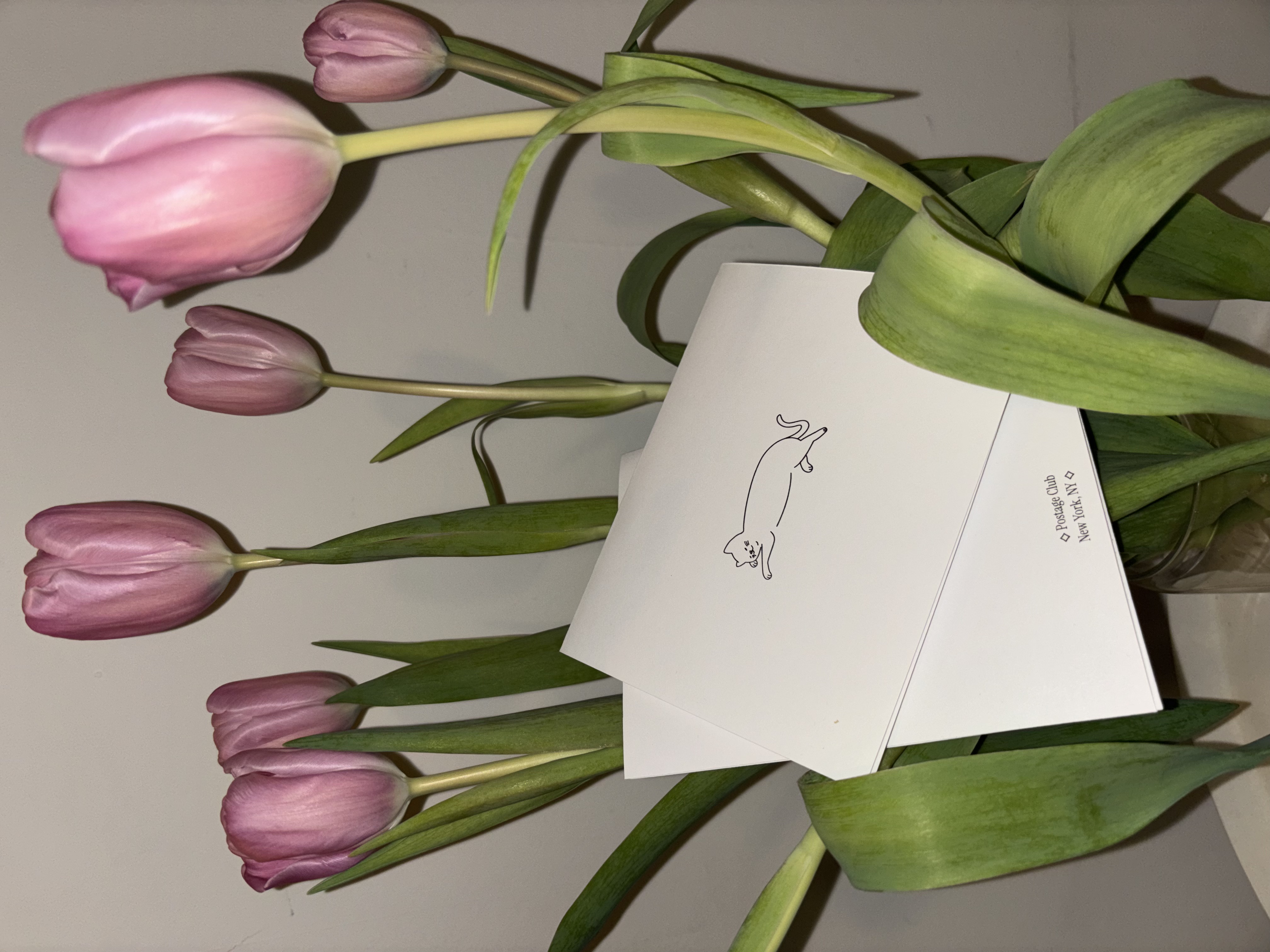 Postage Club card with tulips